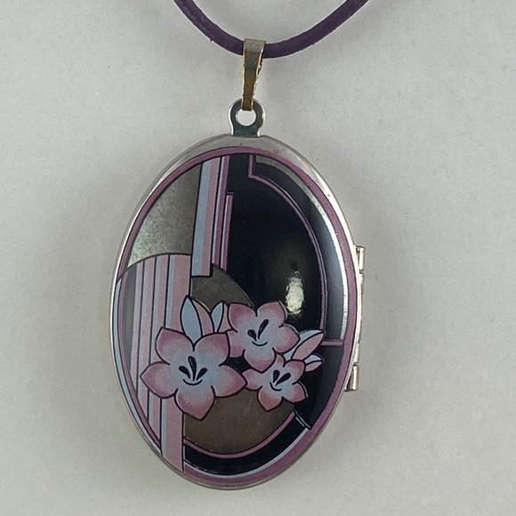 Vintage Michaela Frey Designer Floral Locket - Picture 1 of 7